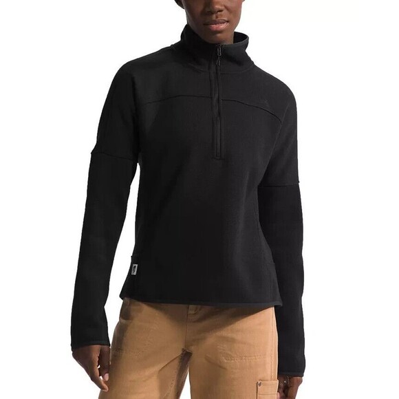 The North Face Women's Front Range Fleece Zip Top, TNF Black Heather, L - Picture 1 of 2